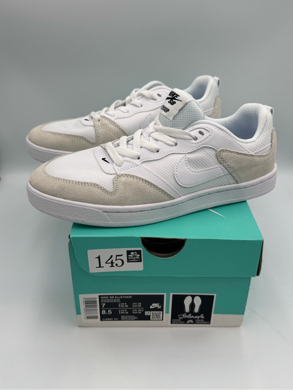 Nike SB Alleyoop White Sail Suede CJ0882-101 Men 7 Women 8.5 New in Box